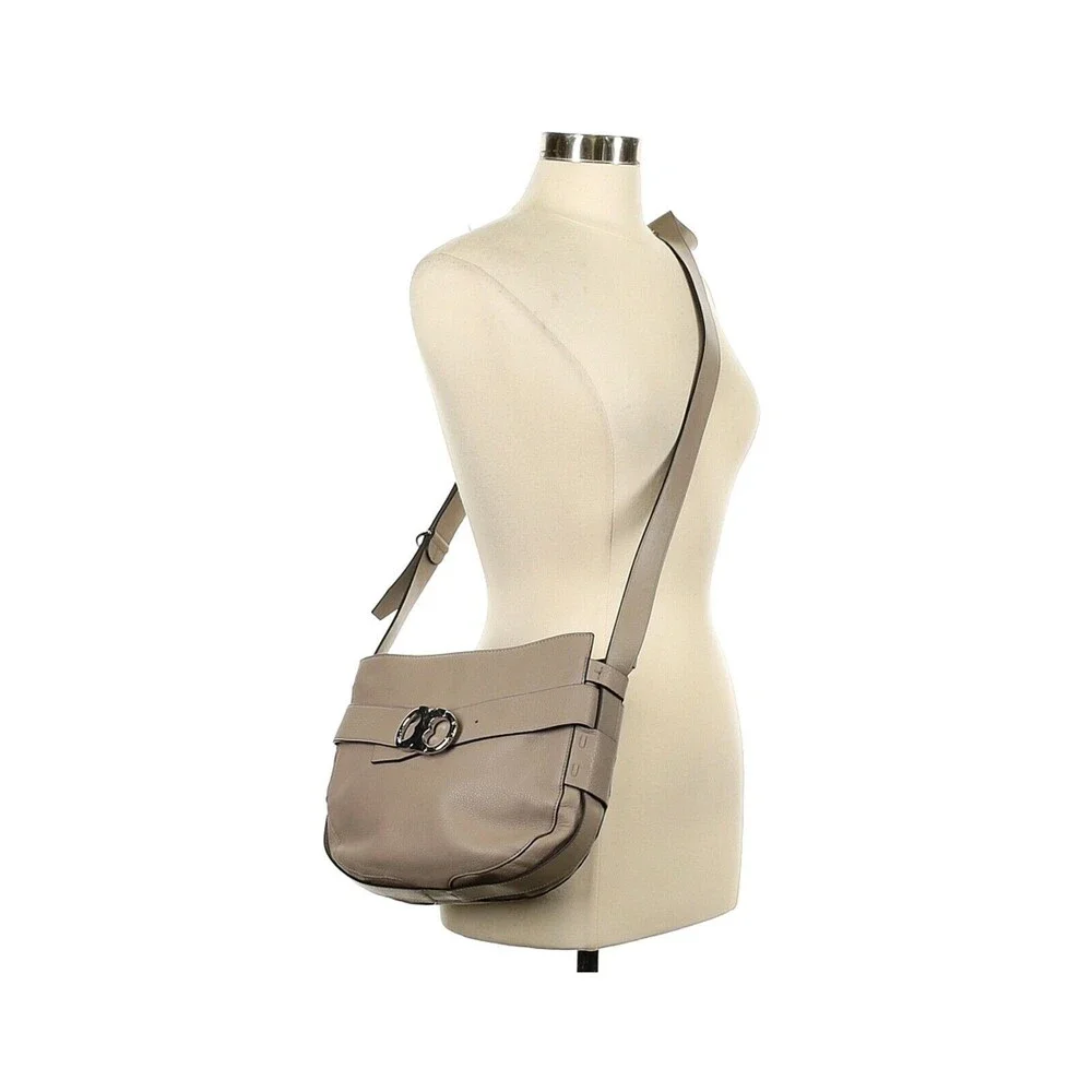 TORY BURCH Solid Tan Soft Leather Shoulder Bag